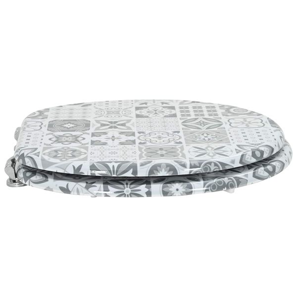 vidaXL WC-istuin Harmaa 44 x 38 cm MDF-levy