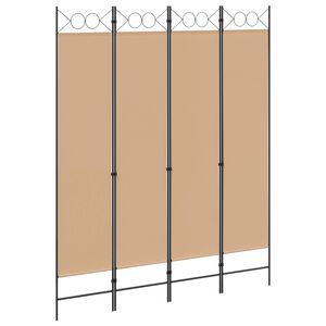 vidaXL 4-paneelinen huoneen jakaja Beige 160 x 200 cm Kangas