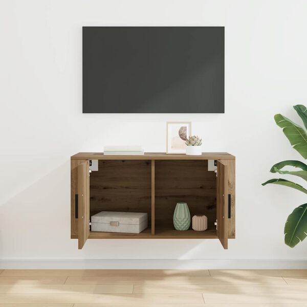 vidaXL Sein&auml;asennettava TV-kaappi artesaani tammi 80 x 34.5 x 40 cm