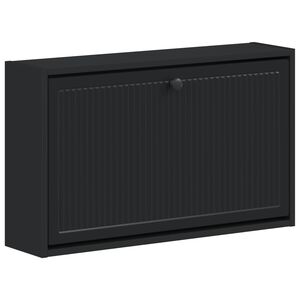 vidaXL Sein&auml;lle asennettava kenk&auml;kaappi EDE 71 x 17 x 43 cm Musta