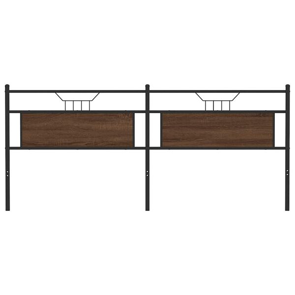 vidaXL S&auml;ngynp&auml;&auml;ty ruskea tammi 193 cm tekninen puu ja ter&auml;s