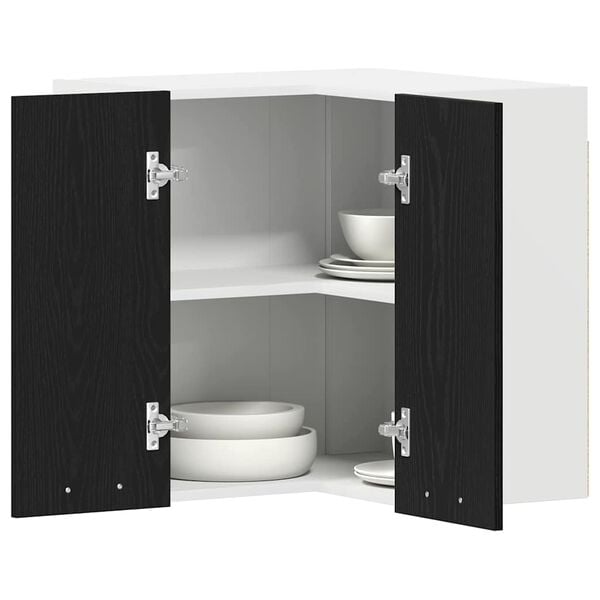 vidaXL Henkarikaappi Lyon Musta tammi. 57 x 57 x 60 cm Tekninen puu