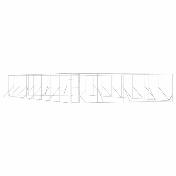 vidaXL Koiran ulkoh&auml;kki hopea 8x16x2 m galvanoitu ter&auml;s