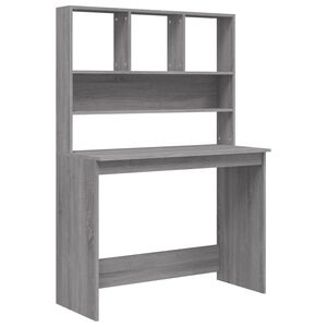 vidaXL Ty&ouml;p&ouml;yt&auml; hyllyill&auml; harmaa Sonoma 102x45x148 cm tekninen puu