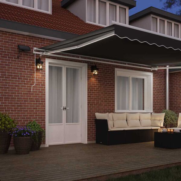 vidaXL Aurinkovarjon runko Valkoinen 500 × 300 cm Alumiini