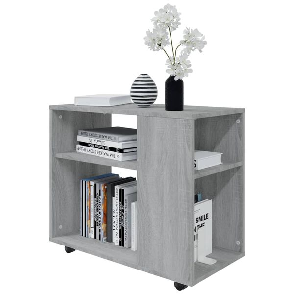 vidaXL Sivupöytä harmaa Sonoma 70x35x55 cm tekninen puu