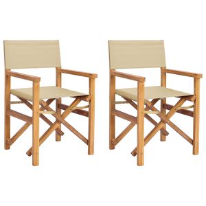 vidaXL Ruokatuoli Ruskea ja beige 56 x 54 x 87 cm Tiikkipuu