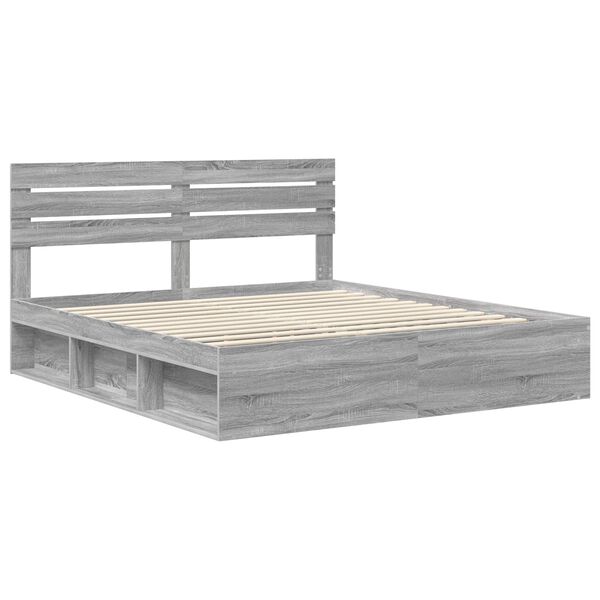 vidaXL S&auml;ngyn runko p&auml;&auml;tyll&auml; Harmaa Sonoma 6FT Super King Size