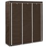 vidaXL Vaatekaappi lokeroilla ja tangoilla kangas 150x45x175 cm ruskea