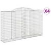 vidaXL Kaarevat kivikorit 4 kpl 300x50x180/200 cm galvanoitu rauta