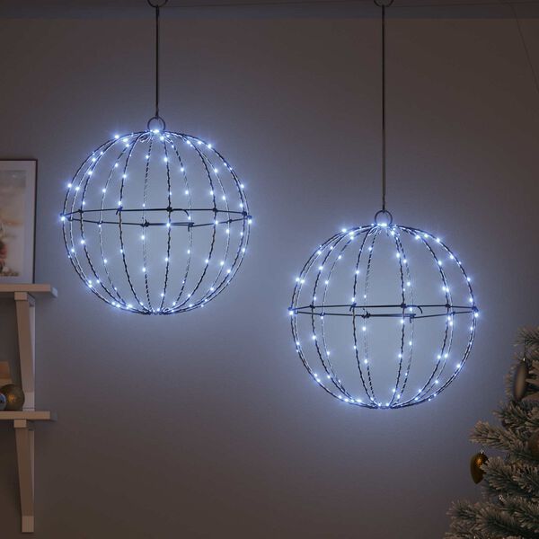 vidaXL Pallo 2 pcs Kylm&auml; valkoinen 40,5 x 40,5 x 42 cm Metalli