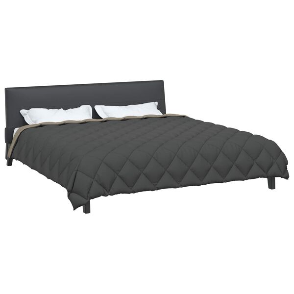 vidaXL Talvityyny Vaaleanharmaa ja antrasiitti 220 x 240 cm Mikrokuitu