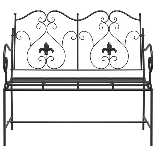 vidaXL Puutarhapenkki Musta 104 x 54 x 93cm Teräs