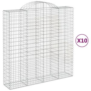 vidaXL Kaarevat kivikorit 10 kpl 200x50x200/220 cm galvanoitu rauta