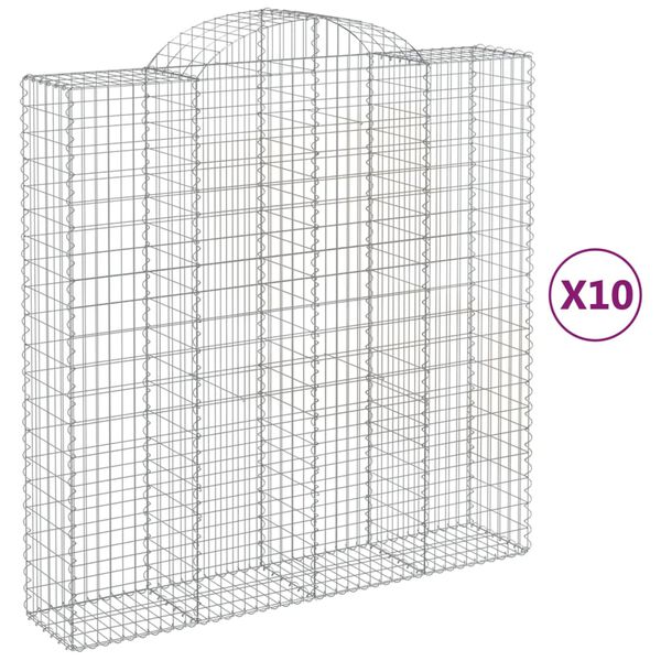 vidaXL Kaarevat kivikorit 10 kpl 200x50x200/220 cm galvanoitu rauta