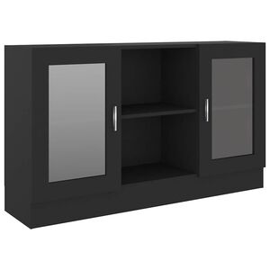 vidaXL Vitriinikaappi musta 120x30,5x70 cm tekninen puu