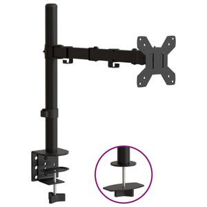 vidaXL N&auml;ytt&ouml;teline musta ter&auml;s VESA 75/100 mm