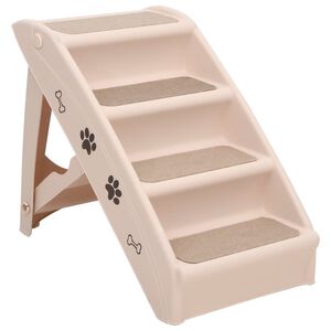 vidaXl Taitettavat koiran portaat kerma 62x40x49,5 cm