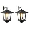 vidaXL Sein&auml;valaisin with LED Bulb 2 kpl Musta 19 x 14 x 25 cm