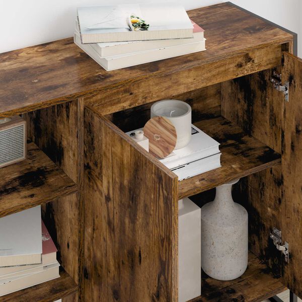 vidaXL Sivukaappi Savupuu 96.5 x 30 x 75 cm Tekninen puu