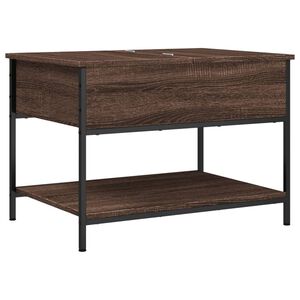 vidaXL Sohvap&ouml;yt&auml; ruskea tammi 70x50x50 cm tekninen puu ja metalli