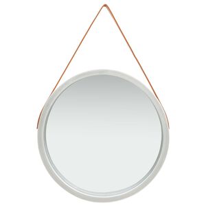 vidaXL Sein&auml;peili hihnalla 60 cm hopea