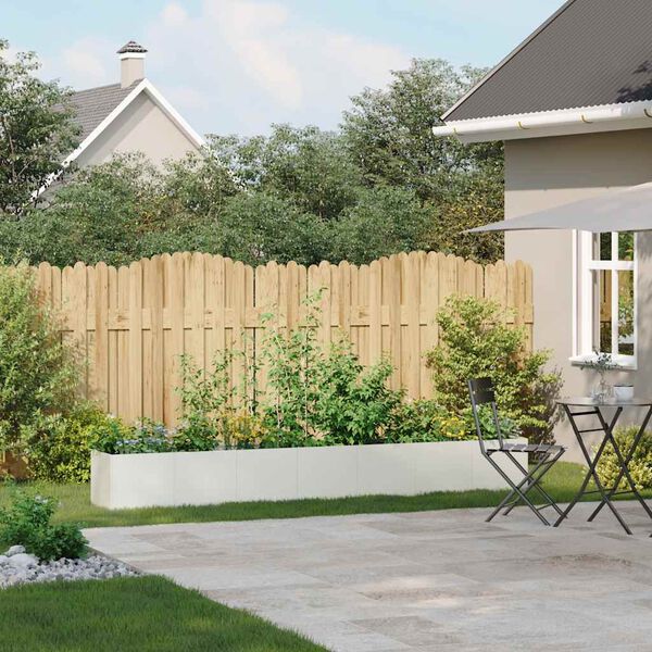 vidaXL Kukkalaatikko valkoinen 280x40x40 cm kylm&auml;valssattu ter&auml;s