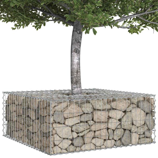 vidaXL Gabion Kohotettu Peti Hopea 100 x 100 x 40 cm Galvanoitu ter&auml;s