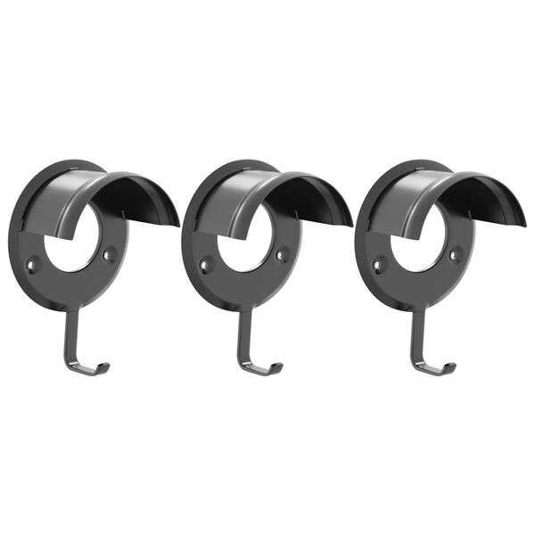 vidaXL Suitsitelineet 3 kpl sein&auml;lle musta rauta