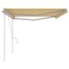 vidaXL Manuaalisesti kelattava markiisi tolpilla 5x3,5m keltavalkoinen