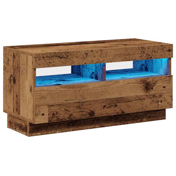 vidaXL TV-kaappi LED-valoilla Old Wood 80x35x40 cm Engineered Wood