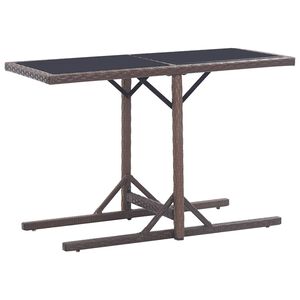 vidaXL Puutarhap&ouml;yt&auml; ruskea 110x53x72 cm lasi ja polyrottinki