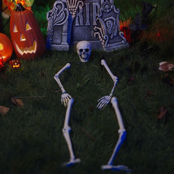 vidaXL Halloween Luuranko Valkoinen 45,5 x 13 cm Muovi