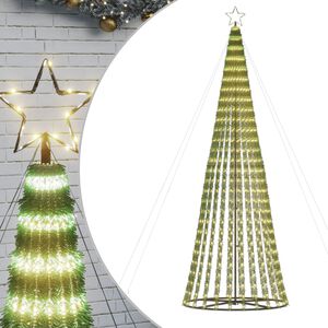 vidaXL LED joulukuusi 688 l&auml;mpim&auml;n valkoista LED-valoa 300 cm
