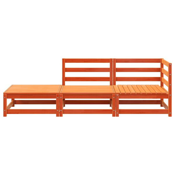 vidaXL 2-istuttava Puutarhasohva ja rahi vahanruskea täysi mänty