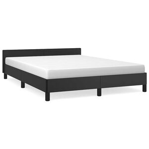 vidaXL S&auml;ngynrunko ilman patjaa musta 180x200cm keinonahka