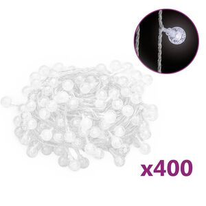 vidaXL Keijuvalonauha pallo 40 m 400 LED-valoa kylm&auml; valk. 8-toiminen