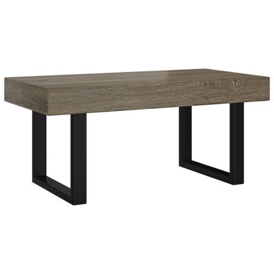 vidaXL Sohvapöytä harmaa ja musta 90x45x40 cm MDF ja rauta