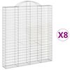 vidaXL Kaarevat kivikorit 8 kpl 200x30x220/240 cm galvanoitu rauta