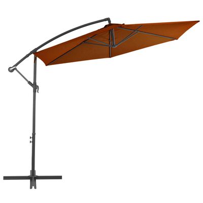vidaXL Riippuva aurinkovarjo alumiinipylväällä terrakotta 300 cm