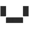 vidaXL TV-sein&auml;kaappi setti 4 pcs Musta Tekninen puu
