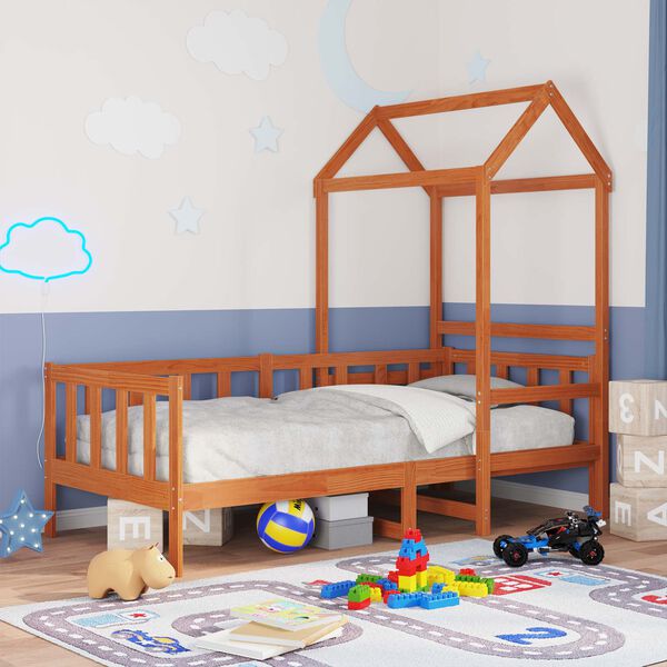 vidaXL P&auml;iv&auml;vuoteen setti 2 pcs Vaha ruskea Massiivinen m&auml;nty