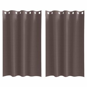 vidaXL Piment&auml;v&auml; verho renkailla 2 kpl Tumma ruskea 175 x 140 cm