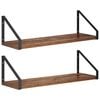 vidaXL Sein&auml;hyllyt 2 kpl Vanha puu 50 x 16 x 15,5 cm