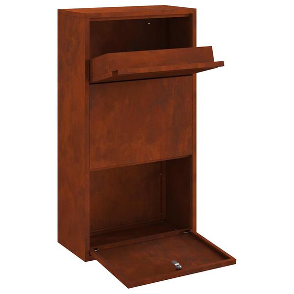 vidaXL Pakettipostilaatikko Ruosteinen 44 x 22 x 82 cm Kulunut Ter&auml;s