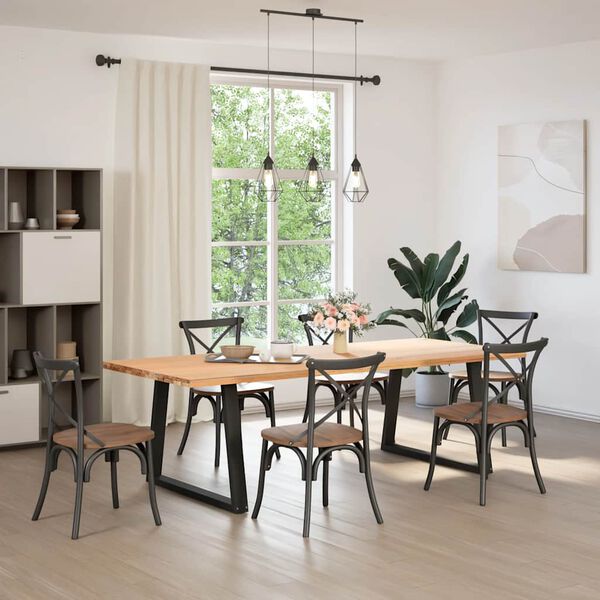 vidaXL Ruokapöydän jalat V-muotoiset 2 kpl musta 90x(72-73,3) cm teräs