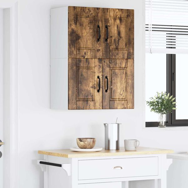 vidaXL Keitti&ouml;kaappi 2 pcs Savup&auml;hkin&auml; 60 x 31 x 40 cm Tekninen puu