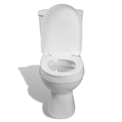 vidaXL WC-pytty vesisäiliöllä valkoinen