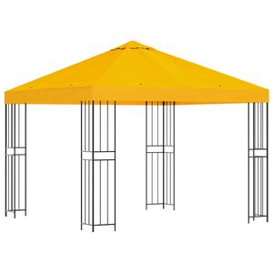 vidaXL Huvimaja 3 x 3 m Keltainen Polyesteri ja ter&auml;s 190 gsm