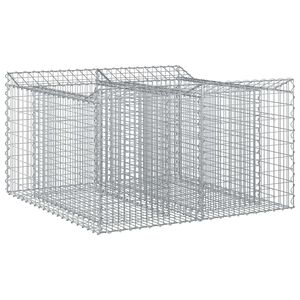 vidaXL Gabion Kohotettu Peti Hopea 100 x 100 x 60 cm Galvanoitu ter&auml;s